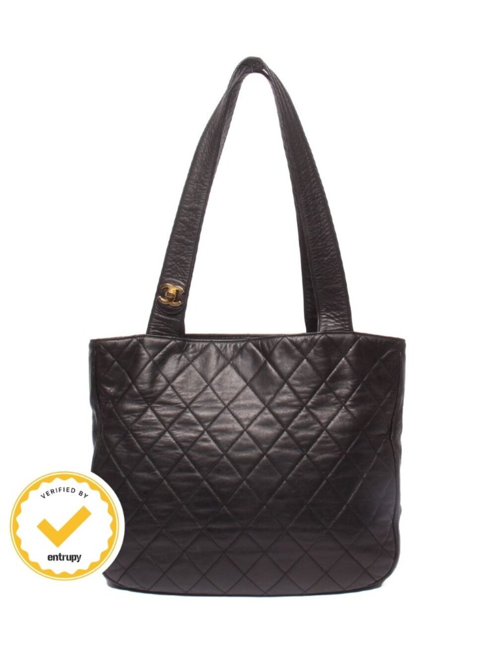 Chanel Tote Shoulder Bag Gold Quilted